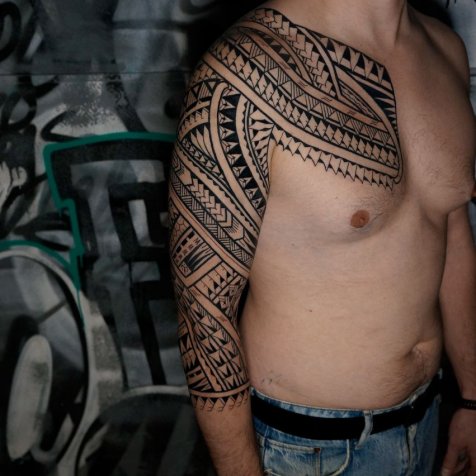 Татуировка в стиле полинезия тату рукав полинезия 